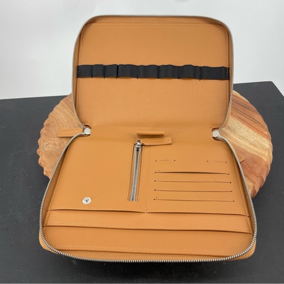 Monos Bags Monos Metro Folio Kit In Saddle Tan Leather Zip Around